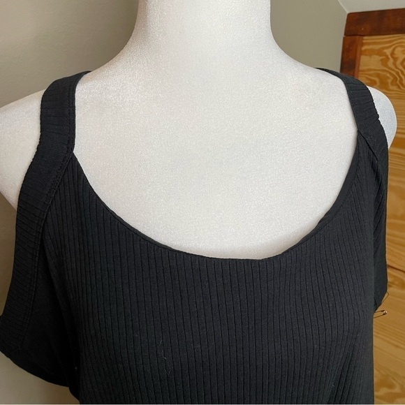 Good American Ribbed Scoop Back Sleeveless Thong Bodysuit in Black 4X NWT - Picture 5 of 11